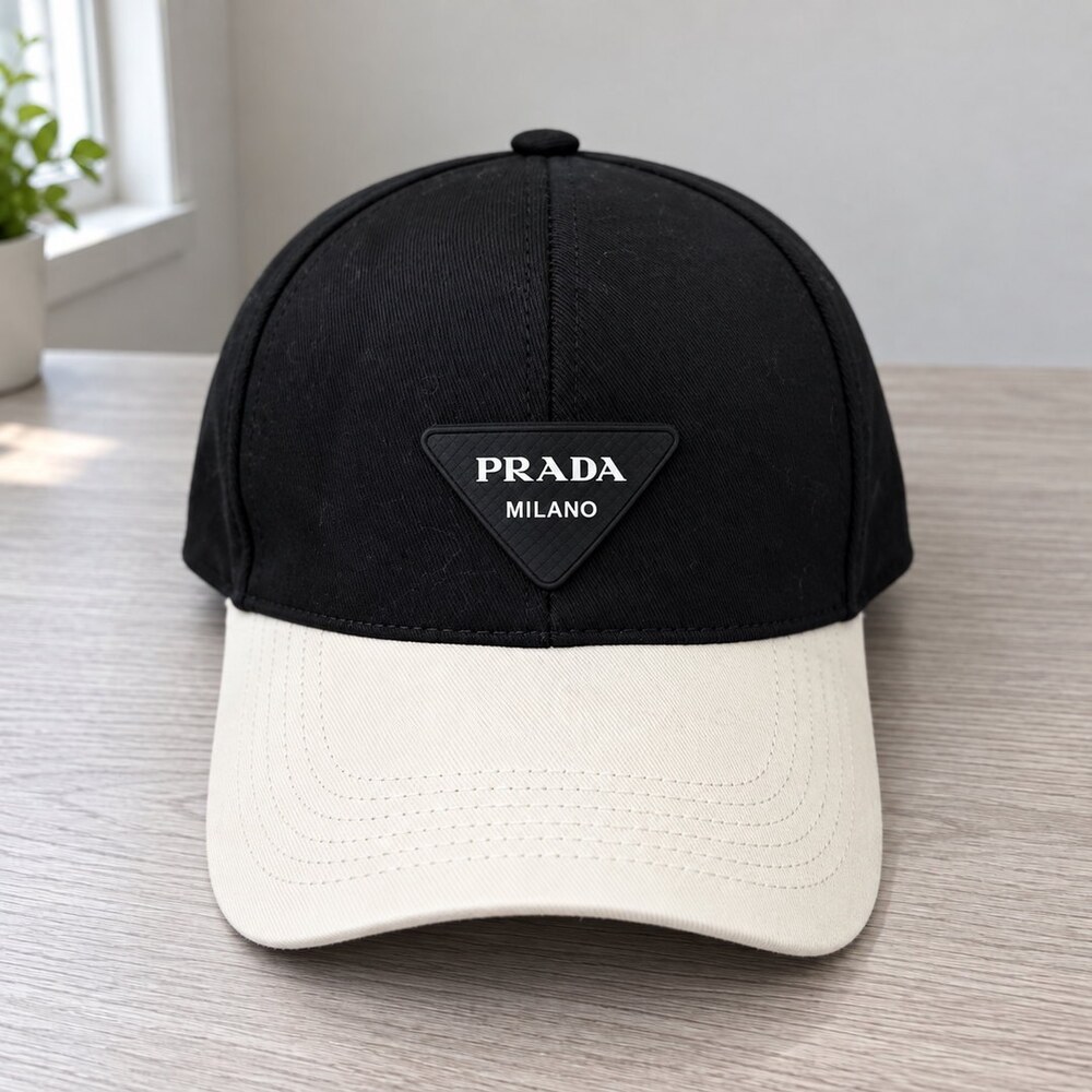 Prada Black & Ivory Two-Tone Cap